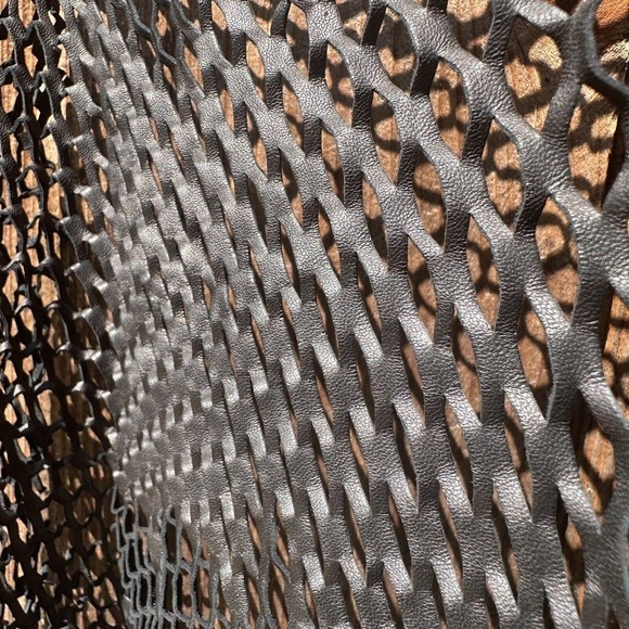 Fishnet laser cut Leather Black Brown for clothing and sewing, DIY - Picture 3 of 7